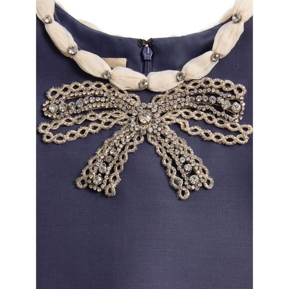 Valentino Women's Short Embroidered Crepe Couture Dress - Picture 5 of 7